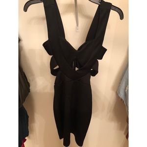 Black cut-out side dress